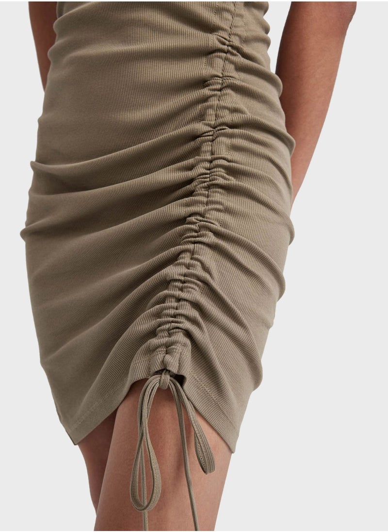 DeFacto Ruched Sleeveless Dress  - Image 4