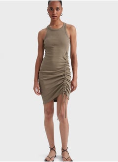 DeFacto Bodycon Crew Neck Short Sleeve Ruched Detail Dress  - Image 1