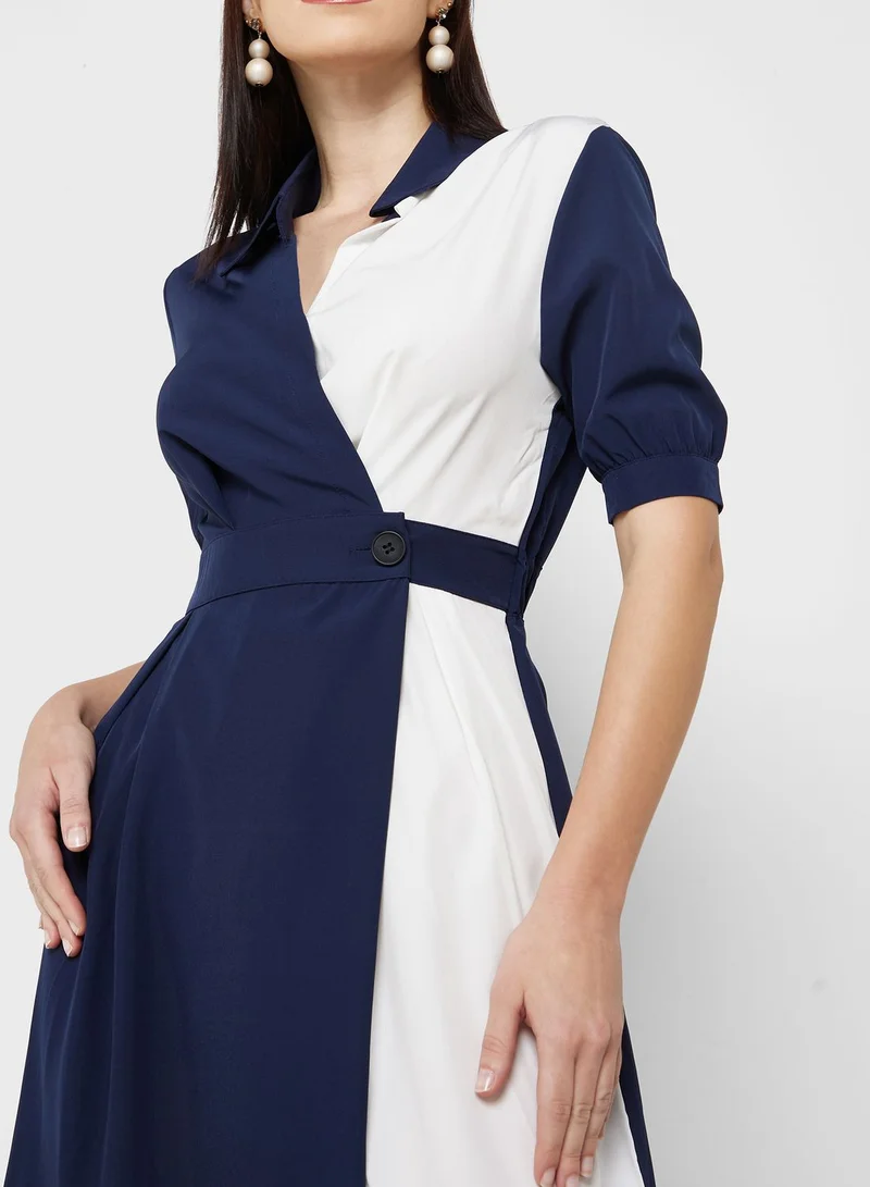 ELLA Colorblock Wrap Dress