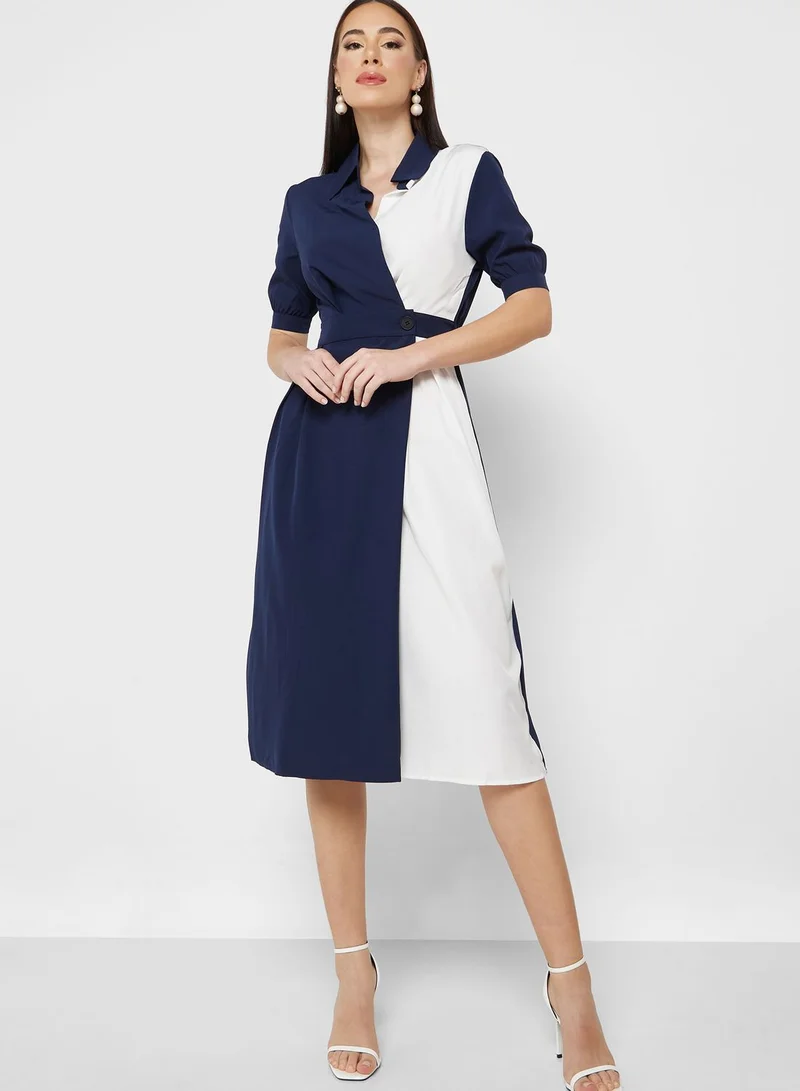 ELLA Colorblock Wrap Dress