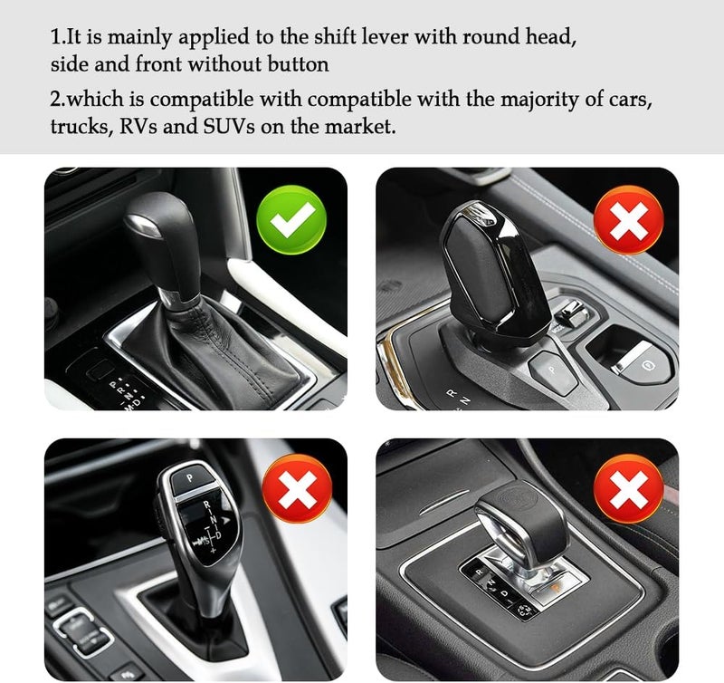 Leather Gear Shift Cover with Breathable Design,Fashionable Shift Knob Cover for Car Decor,Universal Car Accessories Interior Gear Shift Knob Cover Protect Shift Knob (Gray) - Image 4