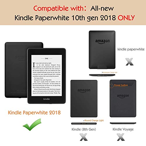 MOCA Compatible Folio flip case Cover for 2018 Kindle Paperwhite 10th Gen Generation 2018 Release Smart Flip Cover case (Aqua Blue) - Image 2