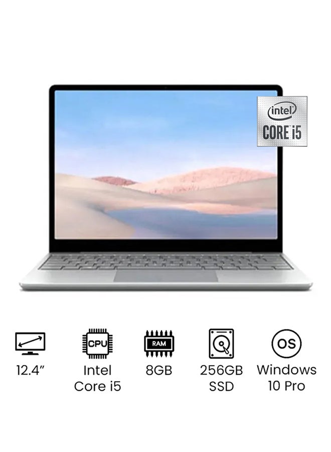 مايكروسوفت لابتوب سيرفيس جو بشاشة بكسل سينس مقاس 12.4 بوصة ومعالج كور i5-1035G1 من الجيل العاشر وذاكرة رام 8 جيجابايت ومحرك أقراص SSD‏ 256 جيجابايت وبطاقة رسومات إنتل بدقة فائقة الوضوح ونظام تشغيل ويندوز 10 برو اللغة الإنجليزية بلاتين - Image 1