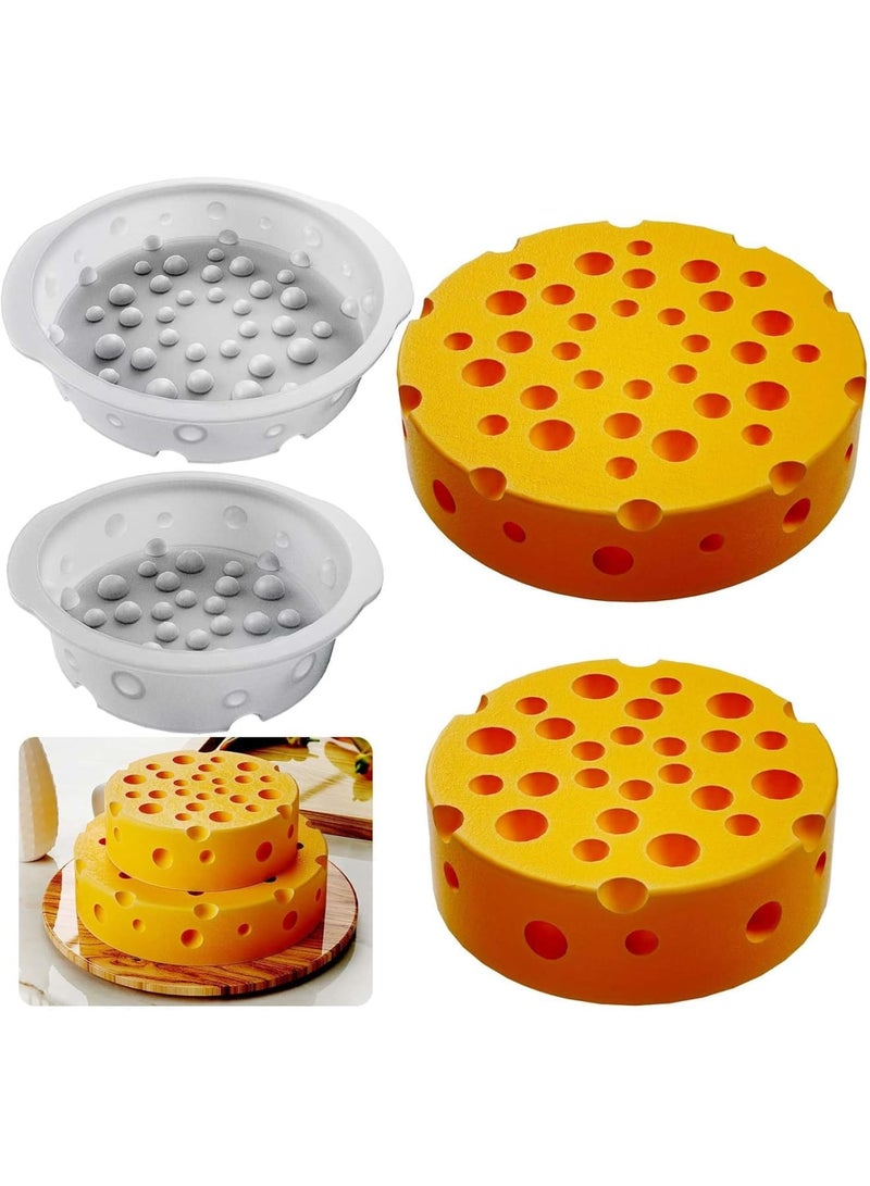 SOLARAE قالب كعكة، قالب جبن، للخبز، صينية كعكة دائرية غير لاصقة للإفراج السريع، 6 بوصة + 8 بوصة قالب كعكة، قالب صب الراتنج، قوالب صنع الصابون، قالب سيليكون للشمع المنزلي - Image 1