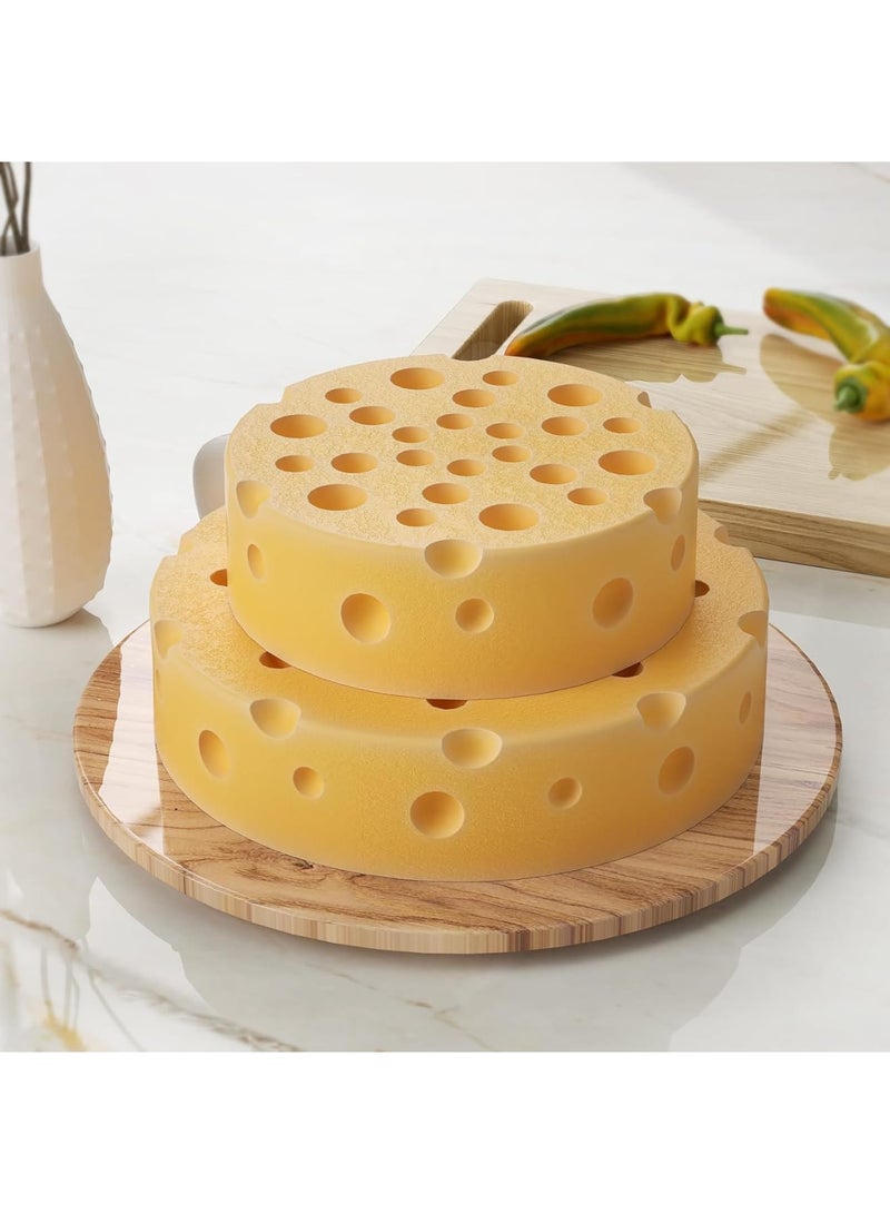 SOLARAE قالب كعكة، قالب جبن، للخبز، صينية كعكة دائرية غير لاصقة للإفراج السريع، 6 بوصة + 8 بوصة قالب كعكة، قالب صب الراتنج، قوالب صنع الصابون، قالب سيليكون للشمع المنزلي - Image 2