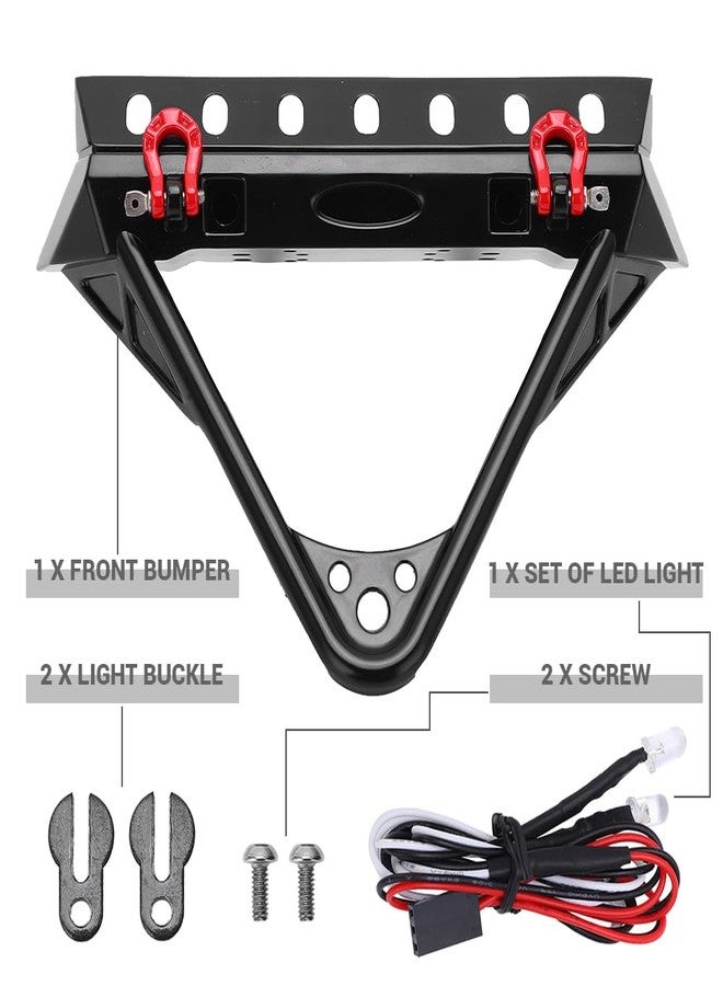 Glomora Scx10 Stinger Bumper, Rc Vehicle Bumpers, RC Front Bumper with LED Light for Axial Scx10 II III Generation 1 10 RC Car(Pointed 2.1 X 1.7 X 1in) - Image 5