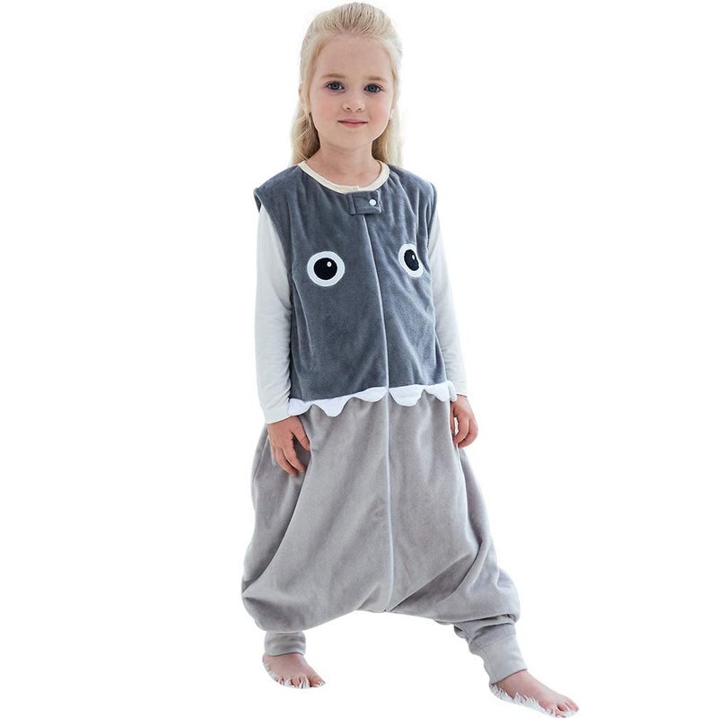 MICHLEY Toddler Sleeping Sack with Feet Newborn Infant Sleeveless Sleeping Bag 2way Zipper Baby Wearable Blanket for WalkersGrey Shark56T