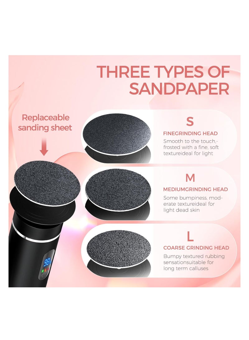 KASTWAVE Electric Callus Remover, Rechargeable Portable Electric Foot File, Foot Grinder, Foot Scrubber with 60pcs Replacement Sandpaper Disk, 2 Speed Professional Pedicure Tools for Feet for Dead Skin  - Image 2