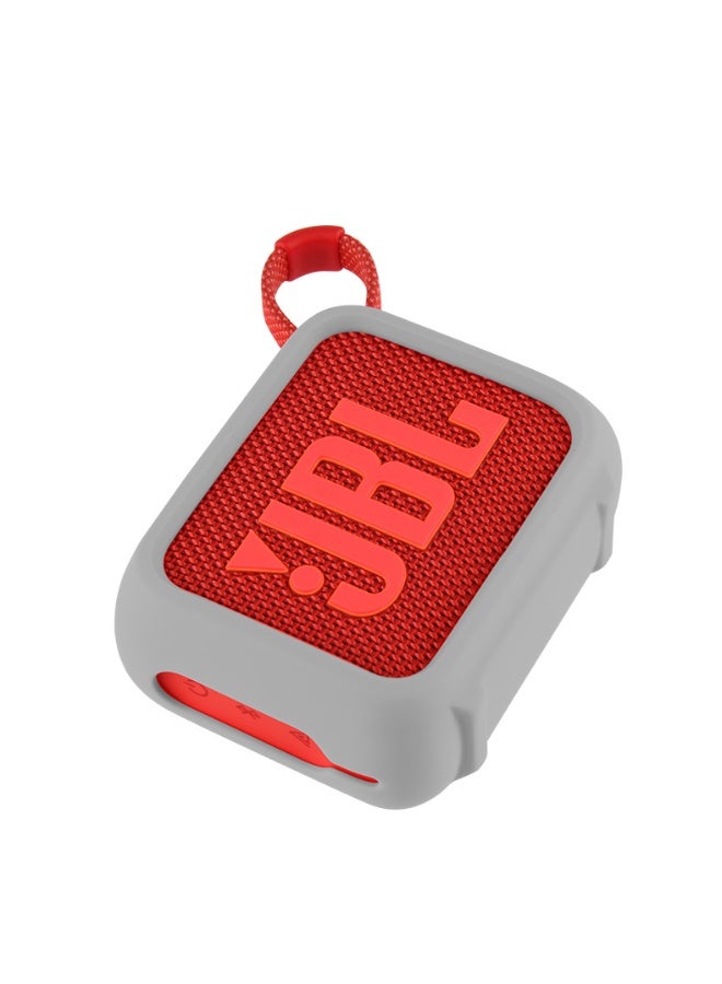 جراب سيليكون لجهاز JBL Go 4، جراب واقٍ مقاوم للماء ومحمول لمكبر صوت بلوتوث، غطاء مقاوم للصدمات خفيف الوزن للغاية مع حلقة تثبيت، ملاءمة آمنة، أسود (السماعة غير متضمنة)  - Image 3