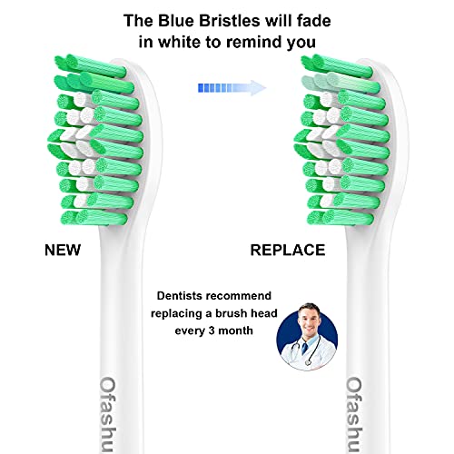 Ofashu Replacement Heads for Philips Sonicare E-Series - Ofashu Brush Head Compatible with Essence Xtreme Elite Advance 7022 5610 White, 6 Packs Screw-on Electric Toothbrush - Image 5