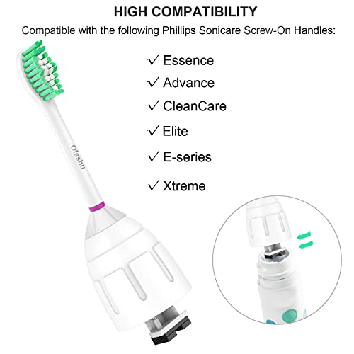 Ofashu Replacement Heads for Philips Sonicare E-Series - Ofashu Brush Head Compatible with Essence Xtreme Elite Advance 7022 5610 White, 6 Packs Screw-on Electric Toothbrush - Image 2