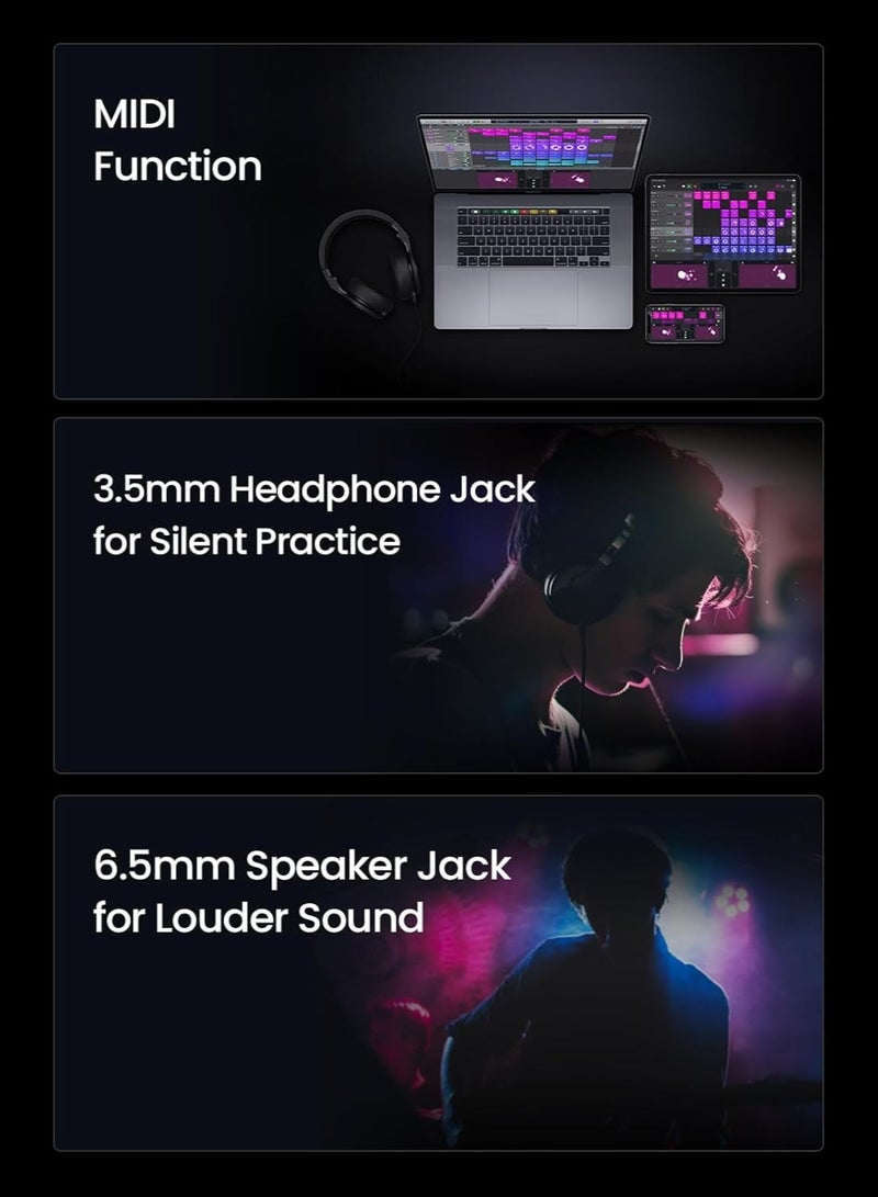 AeroBand Guitar Smart Guitar With Silicone Strings, Travel Silent Guitar With Detachable Fretboard, Headphone Jack, Built-in Speaker and Drum system, Aeroband APP Play, MIDI Guitar