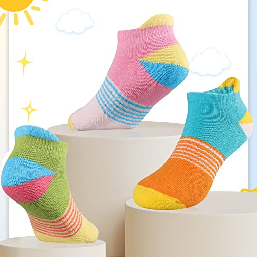 Comfoex Girls Socks For Kids 4-6 6-8 8-10 Years Old Ankle Athletic Cotton Short Socks With Cushioned Sole 6 Pairs - Image 5