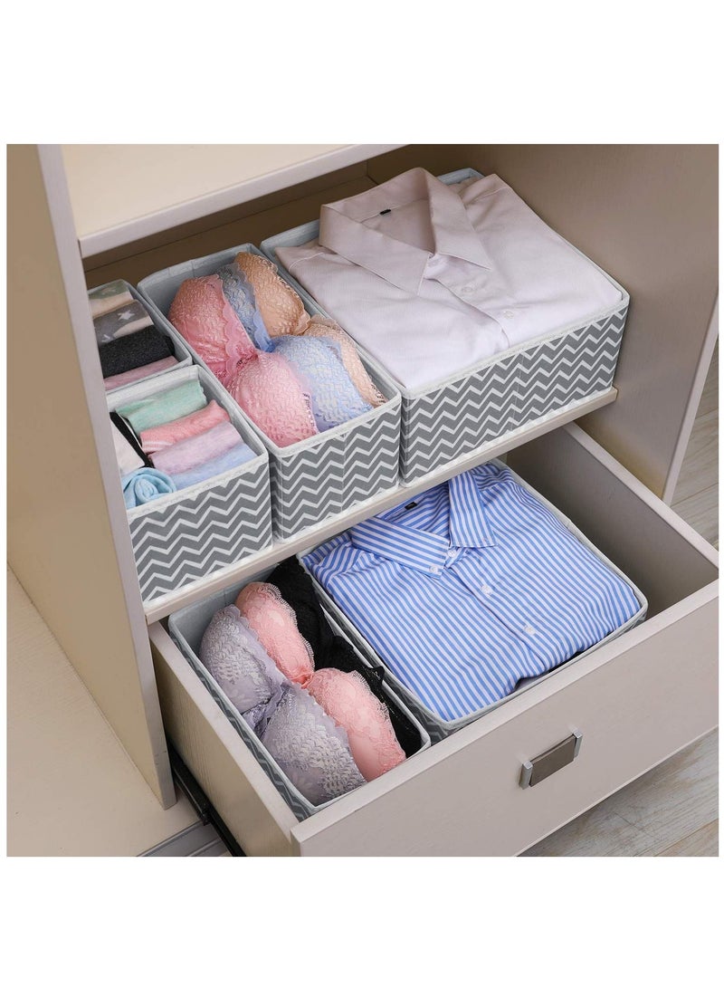 Foldable Drawer Organizer, Closet Organizer Drawer for Underwear/Underpants/Socks/Bra/Panties/Ties, 8 Pack Storage Dividers Bins 2 Large+2 Medium+4 Small Black