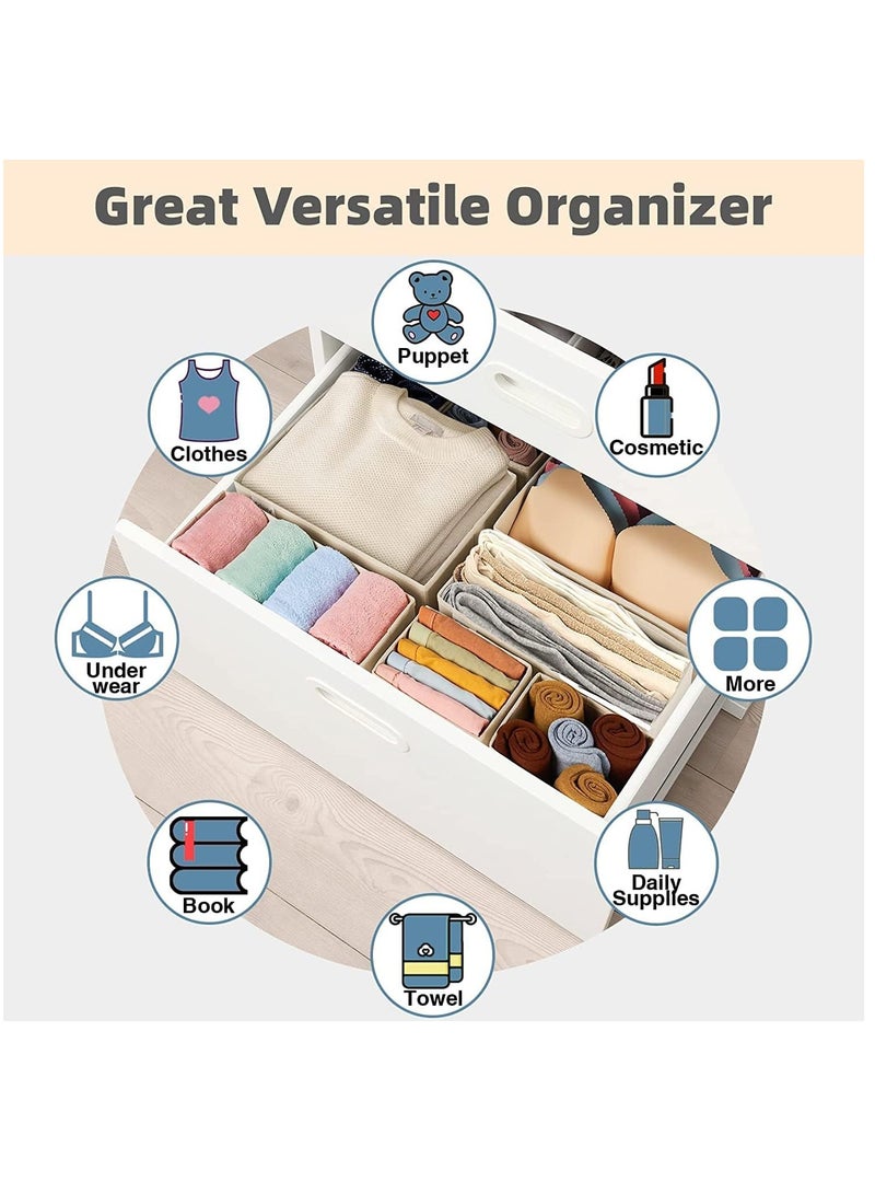 Arabest Foldable Drawer Organizer, Closet Organizer Drawer for Underwear/Underpants/Socks/Bra/Panties/Ties, 8 Pack Storage Dividers Bins 2 Large+2 Medium+4 Small Black  - Image 2