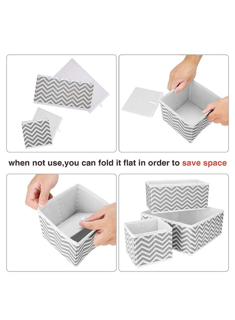 Arabest Foldable Drawer Organizer, Closet Organizer Drawer for Underwear/Underpants/Socks/Bra/Panties/Ties, 8 Pack Storage Dividers Bins 2 Large+2 Medium+4 Small Black  - Image 5