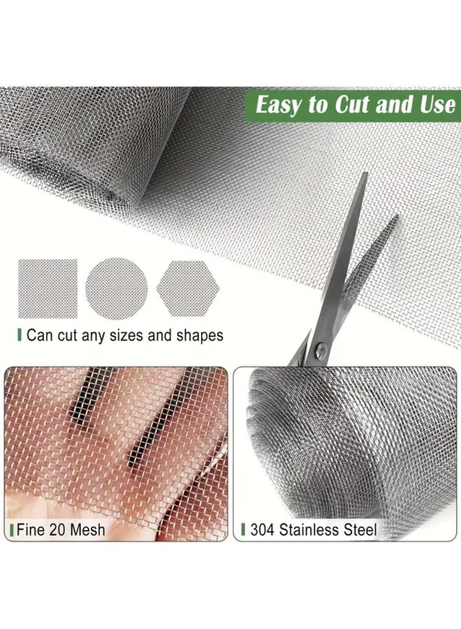 Stainless Steel Wire Mesh Fine Screen 60x250 Cm Rust Resistant Garden Pest Control - Image 2