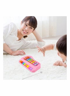 واي آند دي Baby Piano Xylophone Kid Toy 8 Keys Educational Musical Instruments Knocking Percussion Plaything Pink  - Image 3