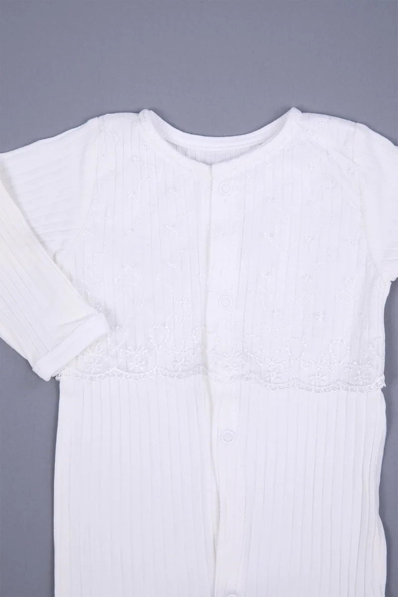 بيبي هولا Organic 100% Cotton Baby Girl Newborn Jumpsuit Bodysuit Blanket 8 Piece Lace Set 0-3 Months Gift Hospital Issued 1905