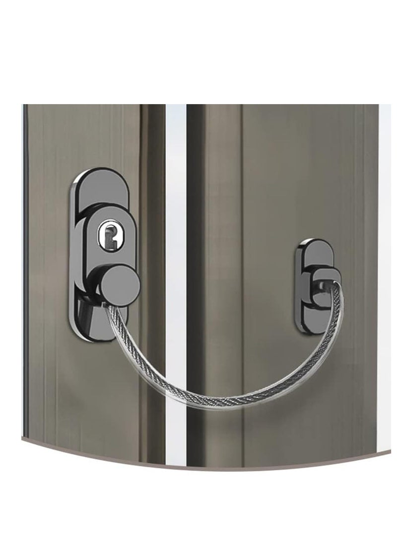 Excefore - Window Safety Locks, 2 Pcs Window Locks Child Safety, Window Restrictor Scratch Window Door Safety Locks, with Key Screw, for Child Safety and Protection - Image 1