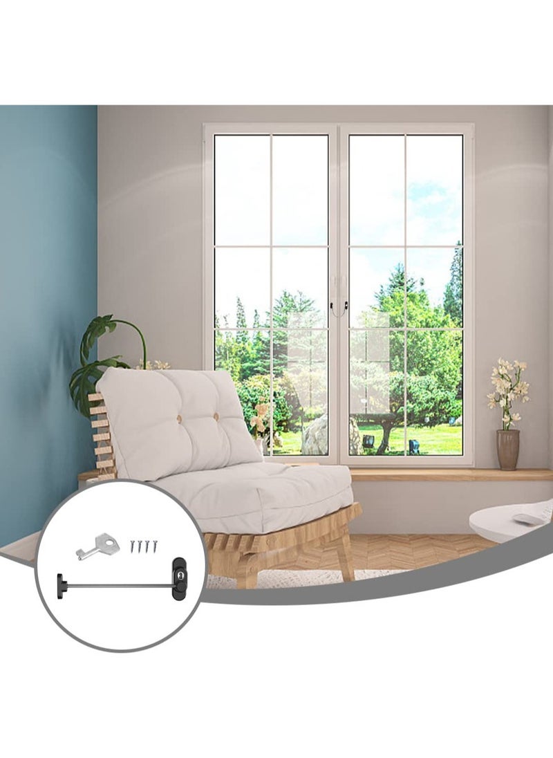 Excefore - Window Safety Locks, 2 Pcs Window Locks Child Safety, Window Restrictor Scratch Window Door Safety Locks, with Key Screw, for Child Safety and Protection - Image 1