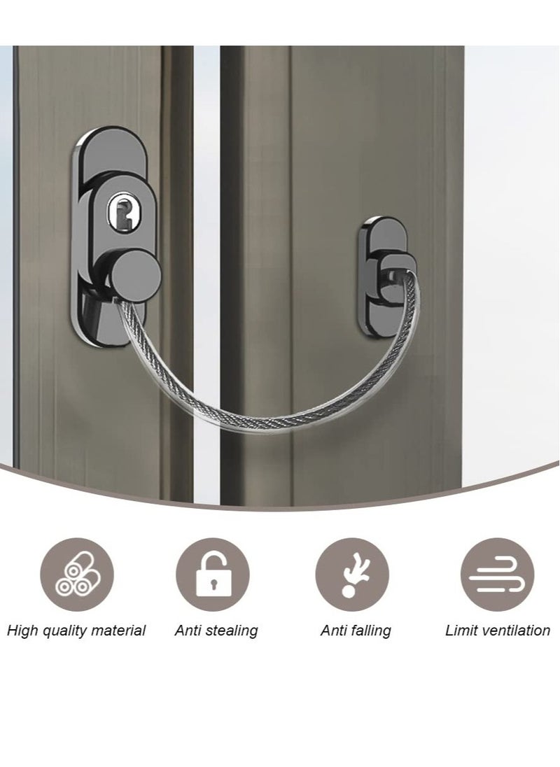 Excefore - Window Safety Locks, 2 Pcs Window Locks Child Safety, Window Restrictor Scratch Window Door Safety Locks, with Key Screw, for Child Safety and Protection - Image 1