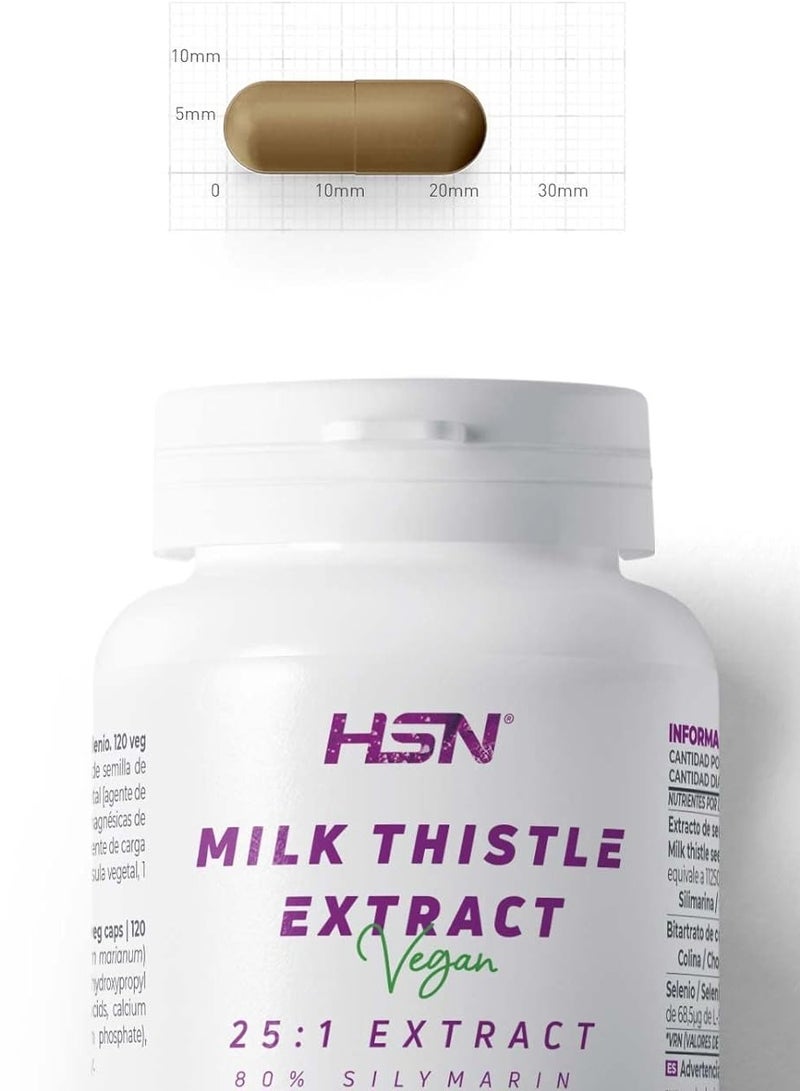 HSN Milk Thistle Extract (25:1) 450mg - 120 veg caps  - Image 2