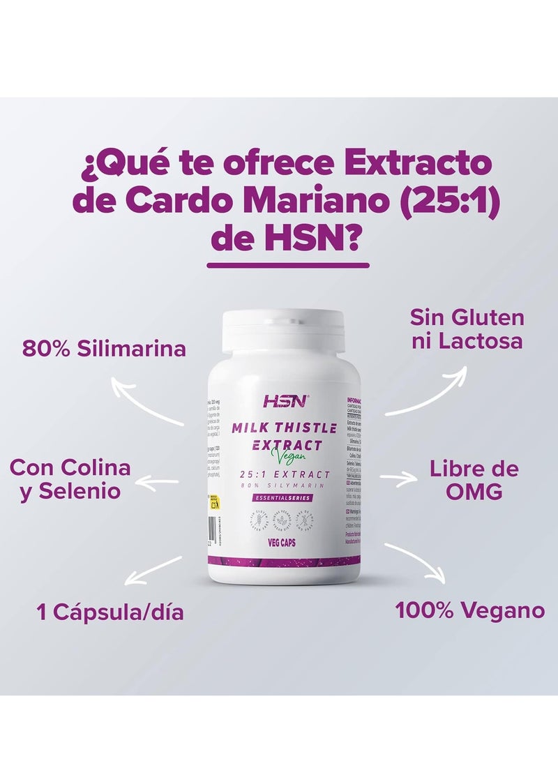 HSN Milk Thistle Extract (25:1) 450mg - 120 veg caps  - Image 3