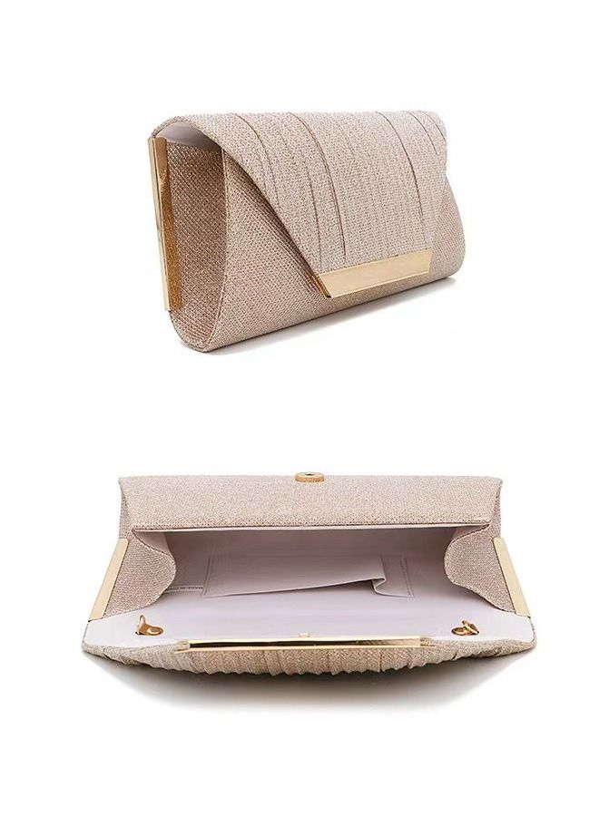 DUNISO Women Shiny Glitter Evening Clutch Envelope Handbag Chain Purse for Wedding Formal Cocktail Party - Image 2