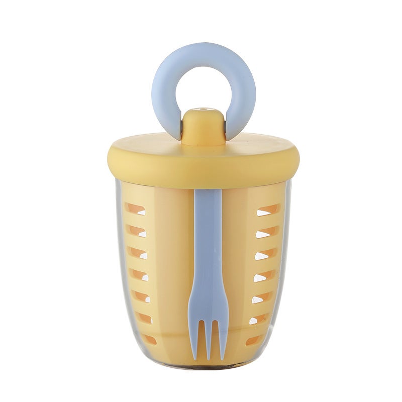 Portable Fruit Cup with Fork and Spoon, 650ml, PP Plastic, Double-Layer Lunch Box - Image 5