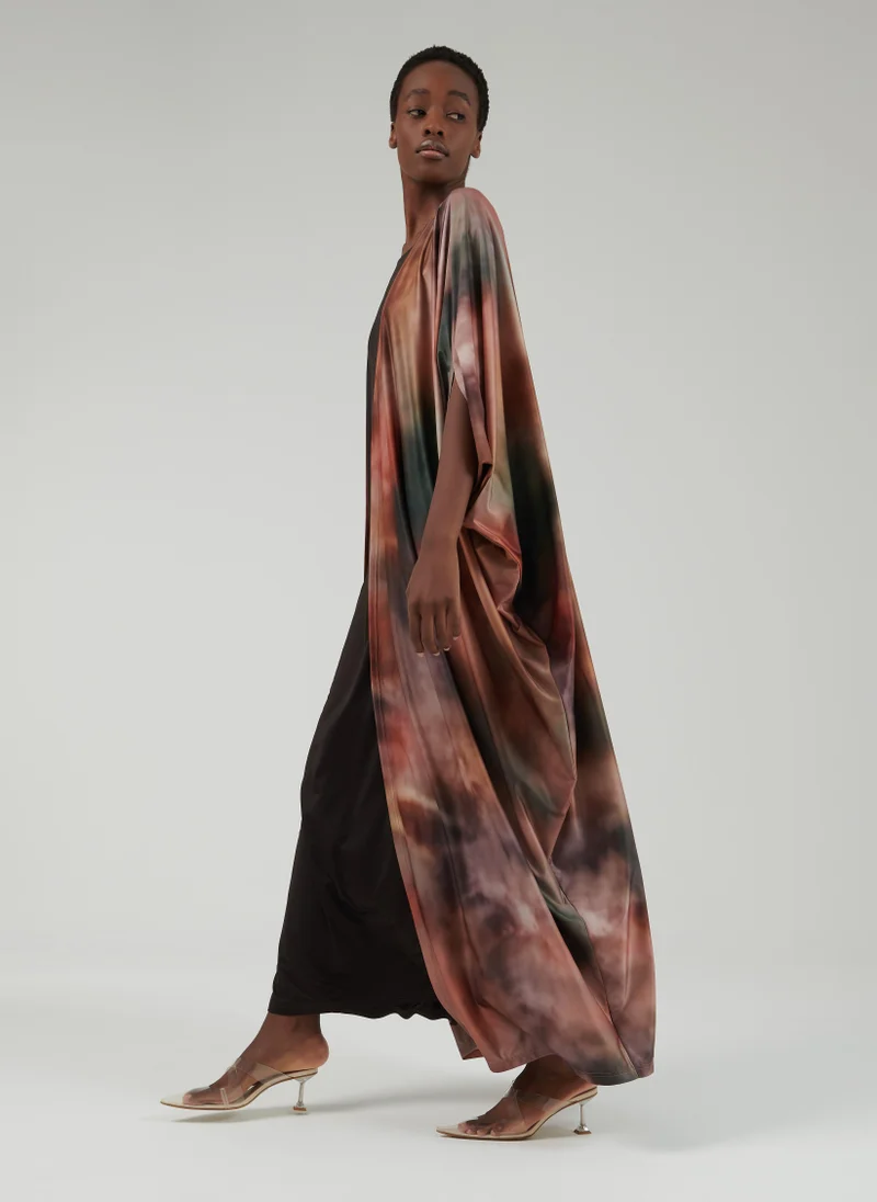 leem Printed Abaya and Kaftan Set