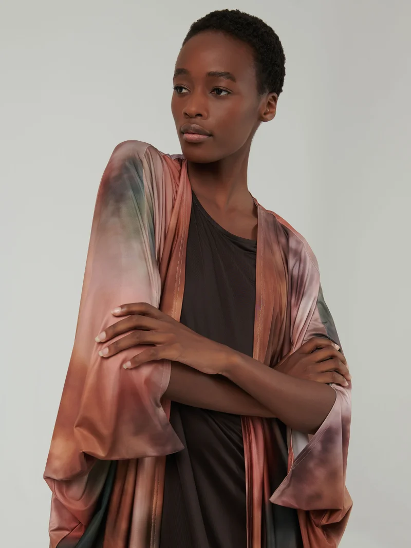 leem Printed Abaya and Kaftan Set