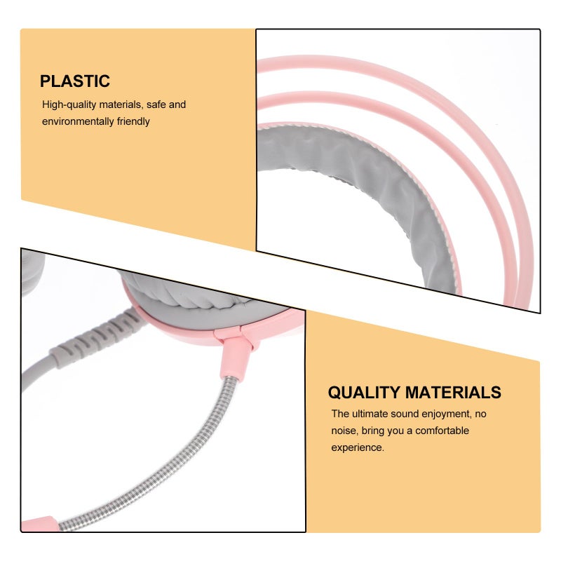 Pink Over Ear Gaming Headset with Microphone Stereo Sound Closed Back for PC - Image 4