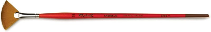 Kaerell Long Handle Oil & Acrylic Brush, Fan, 10, Natural