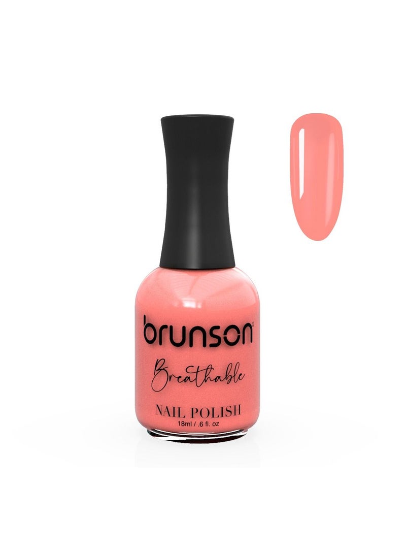 Brunson Breathable Nail Polish Halal Nail Lacquer Wudu friendly Quick Dry long lasting but easy peel off Glossy Shine Water Based Nail paint 18ml