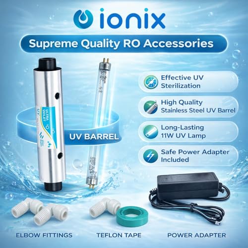 IONIX Complete UV Kit for RO Water Purifier Compatible With All RO/UF Water Purifiers - UV Lamp, Chamber & Chowk, 1 Set, Silver - Image 2