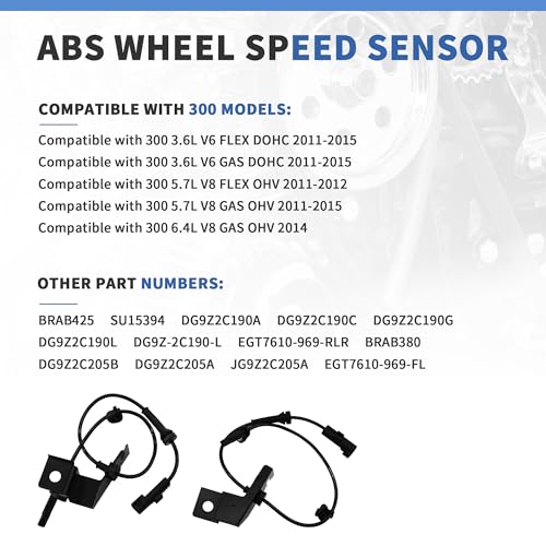 RABROPAR ABS Wheel Speed Sensor Front Left & Right Compatible with 2013-2018 Ford Fusion, Compatible with 2013-2018 Lincoln MKZ, Part Number #ALS2595 ALS2596 - Image 5