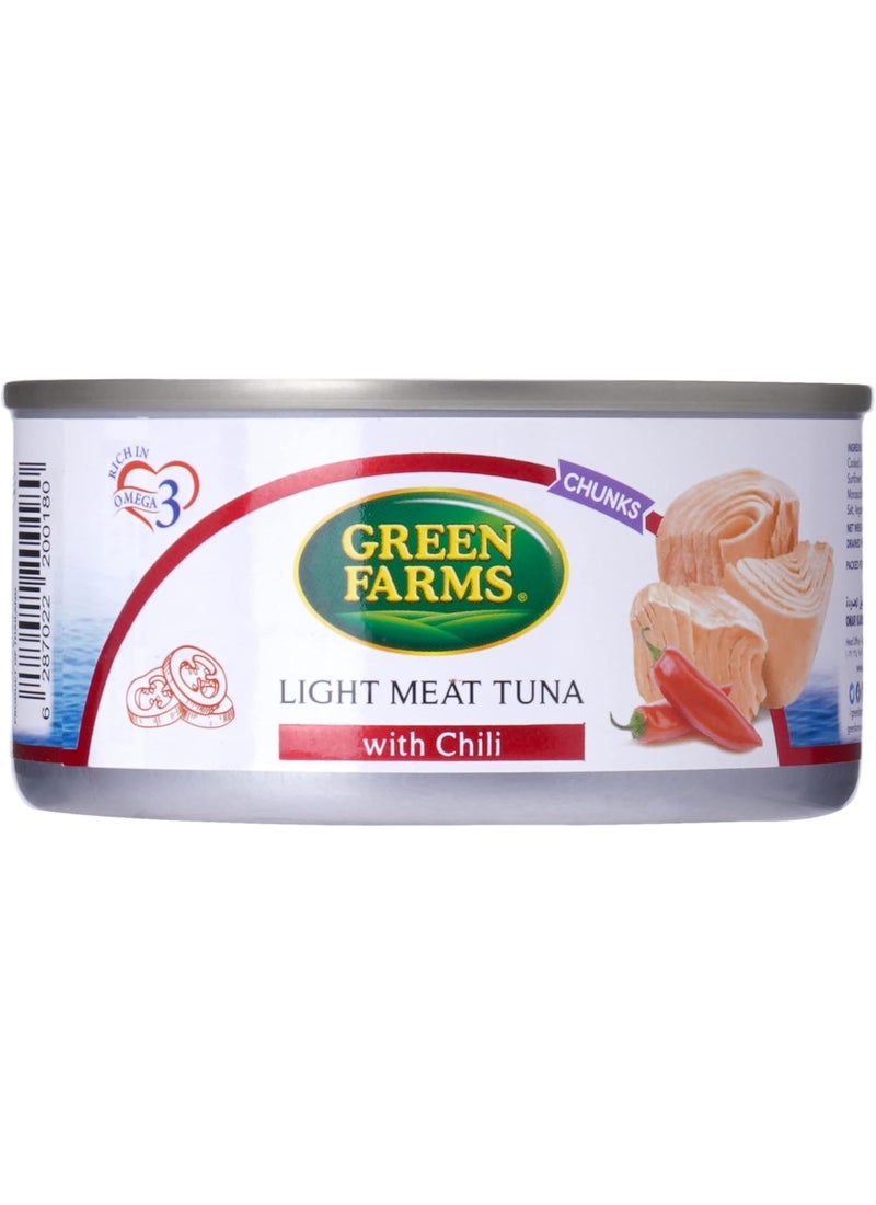 Green Farms قطع تونة خفيفة من جرين فارمز مع الفلفل الحار، 170 جرام - Image 1