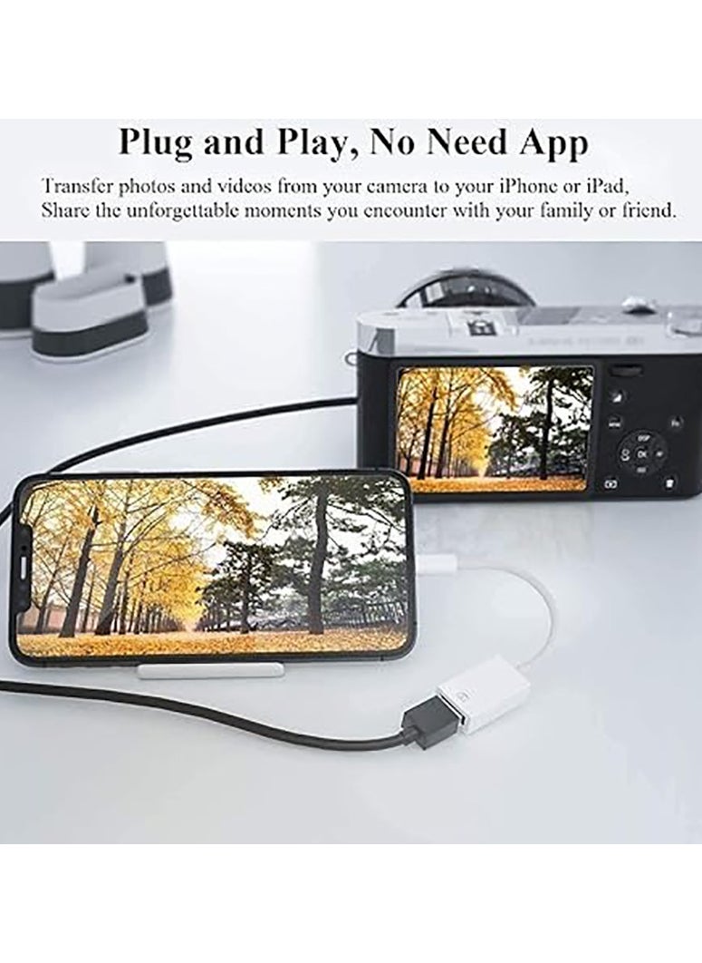 Generic - USB-C to USB Camera Adapter, USB 3.0 OTG Cable for iPhone/iPad to Connect Card Reader, USB Flash Drive, U Disk, Keyboard, Mouse, Hubs, MIDI, Plug & Play (USB-C) - Image 1