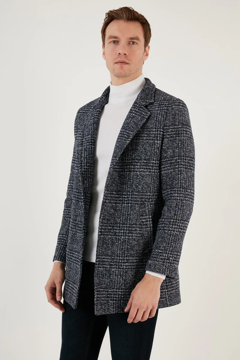 Buratti Slim Fit Single Slit Buttoned Lined Cashew Coat Men's Coat 5840110E
