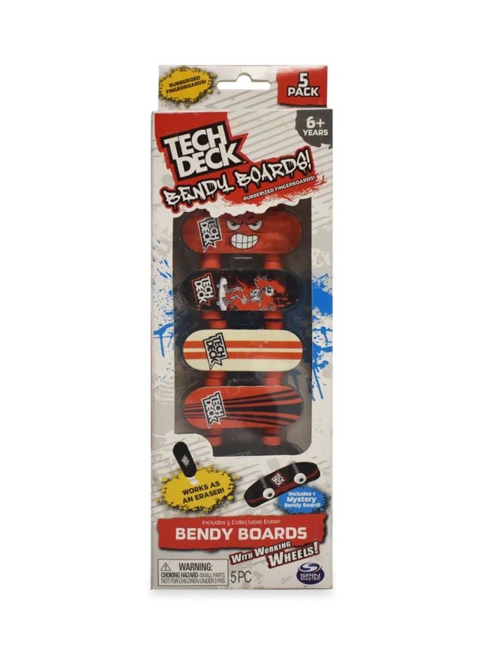 Spin Master- Tech Deck 5 Pack Flexible Bendy Finger Skateboards