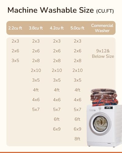 BESTSWEETIE Area Rug 6x9 Rug Machine Washable Non-Slip Low Pile Print Pattern Western Rug for Living Room Bedroom Entryway Tribal Series -Cream/Camel - Image 4