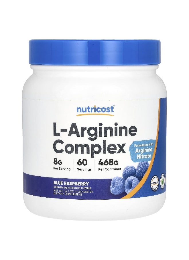 Nutricost Nutricost, L-Arginine Complex, Blue Raspberry, 16.7 oz (468 g)  - Image 1