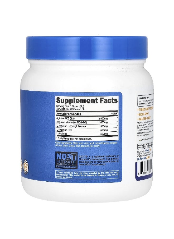 Nutricost Nutricost, L-Arginine Complex, Blue Raspberry, 16.7 oz (468 g)  - Image 2