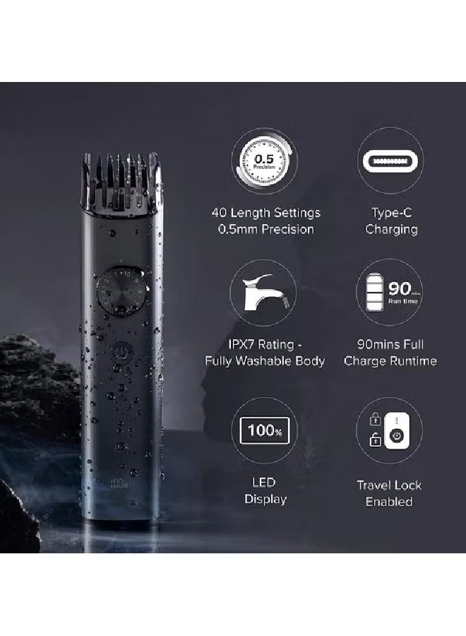 شاومي Xiaomi Grooming Kit Pro, Beard Trimmer for Men, IPX7 Waterproof Electric Razor Shavers, Hair Trimmer for Nose Ear Mustache Face Body - Black - Image 3