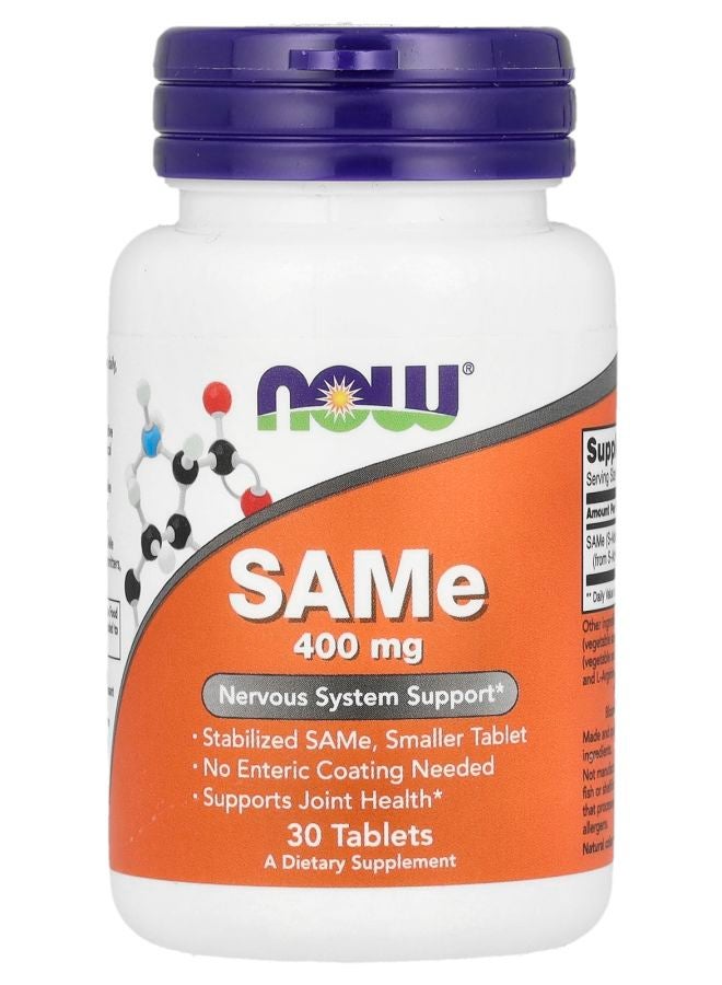 now SAMe 400 mg 30 Tablets