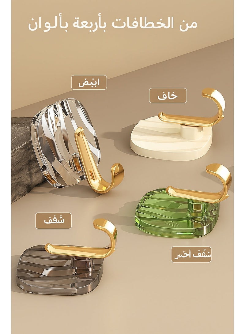 4 PCS Multipurpose Acrylic Wall Storage Hook Decorative Gold Hook Strong Adhesive Wall Hooks, Heavy-Duty Storage Hooks for Entryway, Bathroom, Kitchen & Bedroom - Image 3