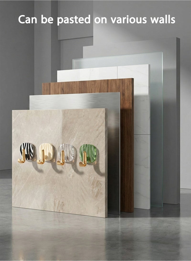 4 PCS Multipurpose Acrylic Wall Storage Hook Decorative Gold Hook Strong Adhesive Wall Hooks, Heavy-Duty Storage Hooks for Entryway, Bathroom, Kitchen & Bedroom - Image 2