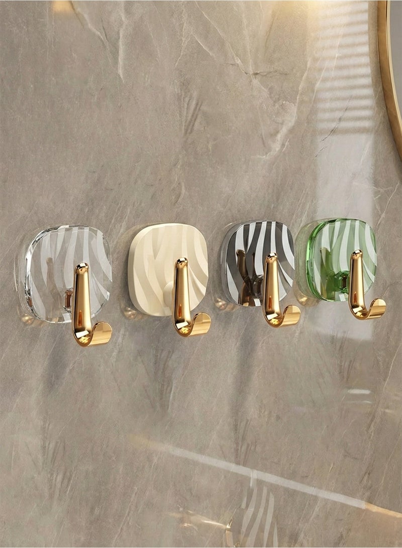 4 PCS Multipurpose Acrylic Wall Storage Hook Decorative Gold Hook Strong Adhesive Wall Hooks, Heavy-Duty Storage Hooks for Entryway, Bathroom, Kitchen & Bedroom - Image 4