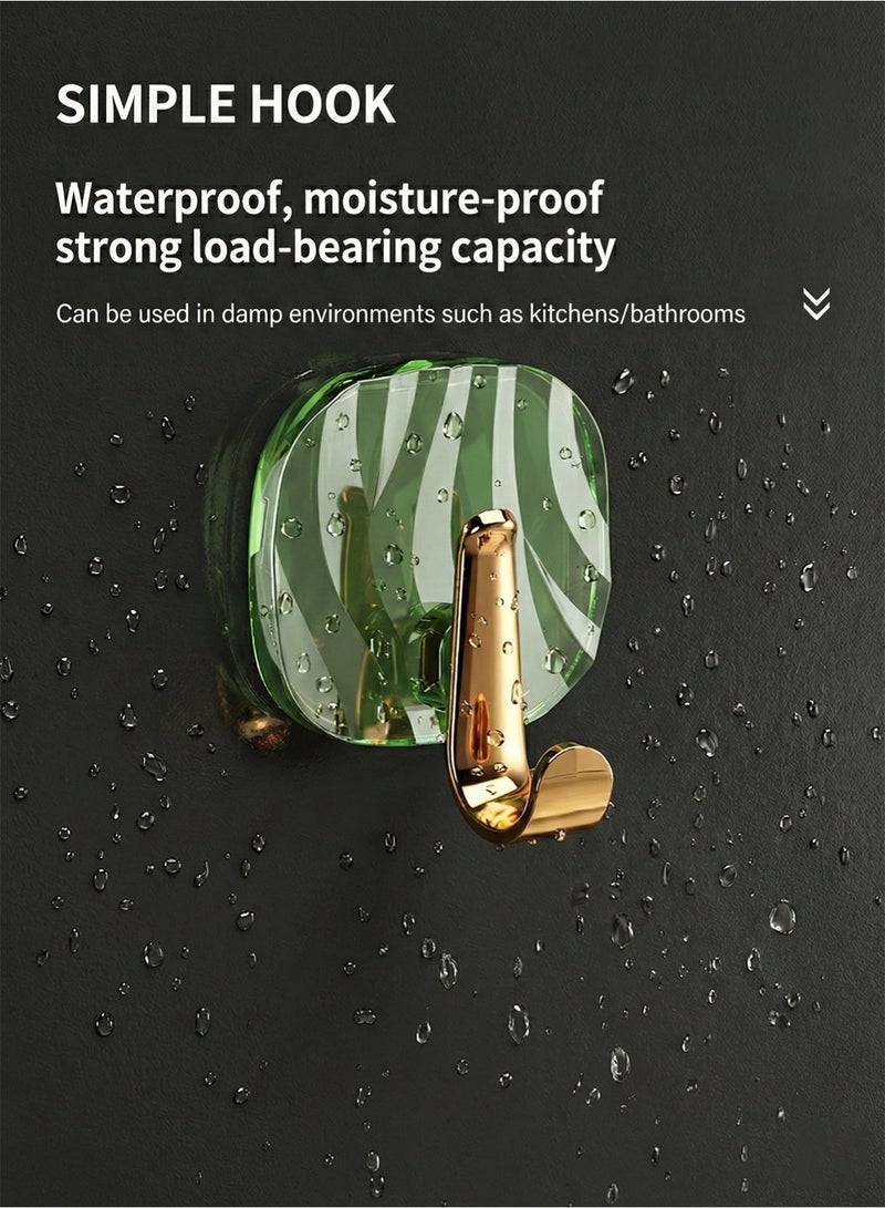 4 PCS Multipurpose Acrylic Wall Storage Hook Decorative Gold Hook Strong Adhesive Wall Hooks, Heavy-Duty Storage Hooks for Entryway, Bathroom, Kitchen & Bedroom - Image 5